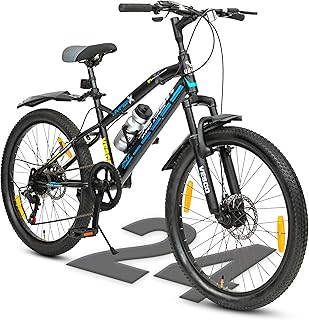 VESCO Hyper-X 24T MTB 7 Speed Gear
                            Cycle for Boys & Girls | Dual Disc Brake
                            | Front Suspension | 16 inch Frame | Ideal
                            for...