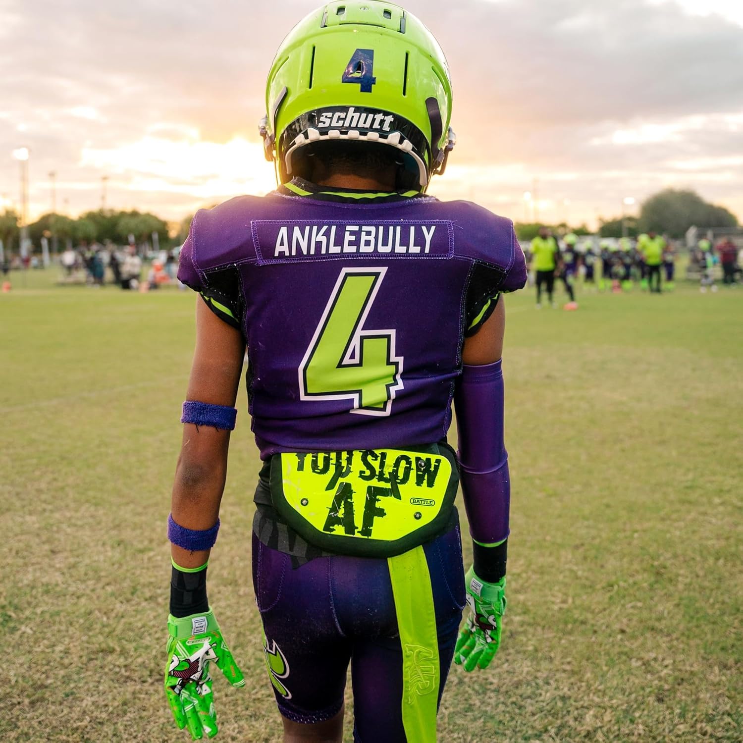 Battle Sports Football Back Plate – Hard Shell Lower Back Protector with Contoured Foam for High-Impact Protection