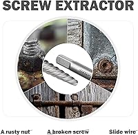Vista 3 de Luckyway Juego de extractor de tornillos dañados de 5 piezas, herramienta extractor de tornillos dañados y pelados, juego de extractor de pernos