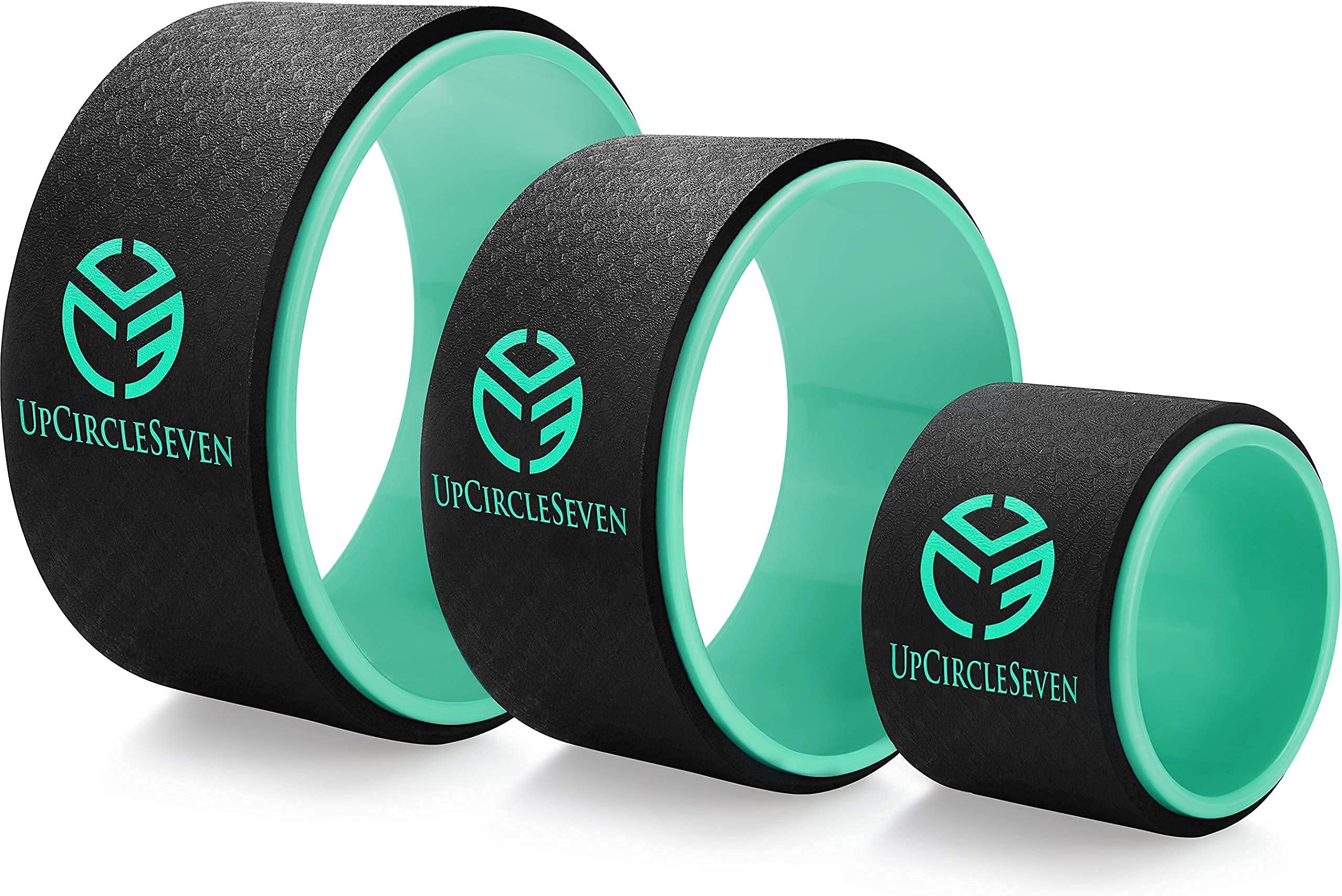 UpCircleSeven Yoga Wheel Set - Strongest & Most Comfortable Yoga Prop Wheel, 3 Pack for Back Pain and Stretching (12, 10, 6 inch)