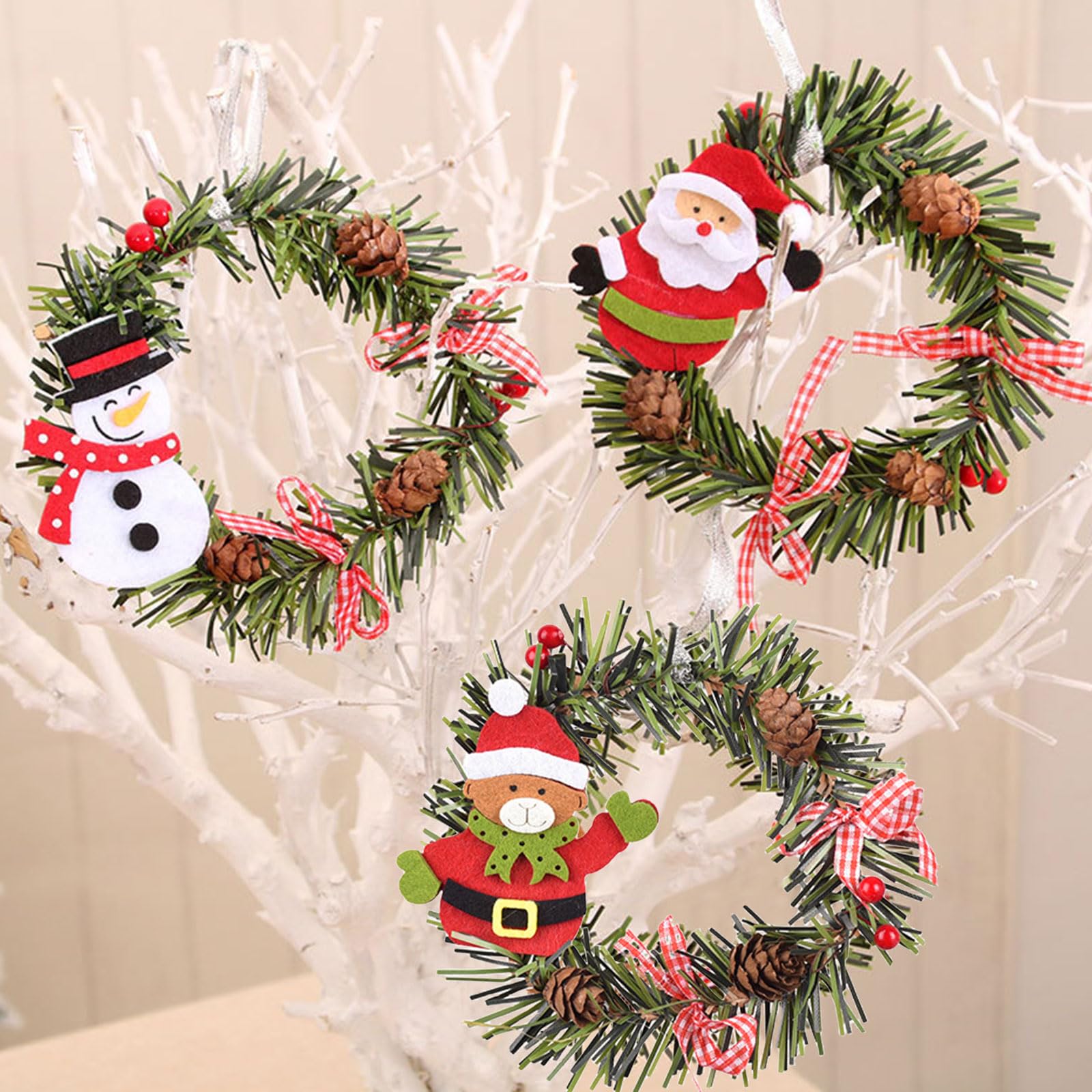 Amazon.co.jp: クリスマスリース 15cm 3個セット クリスマス飾り