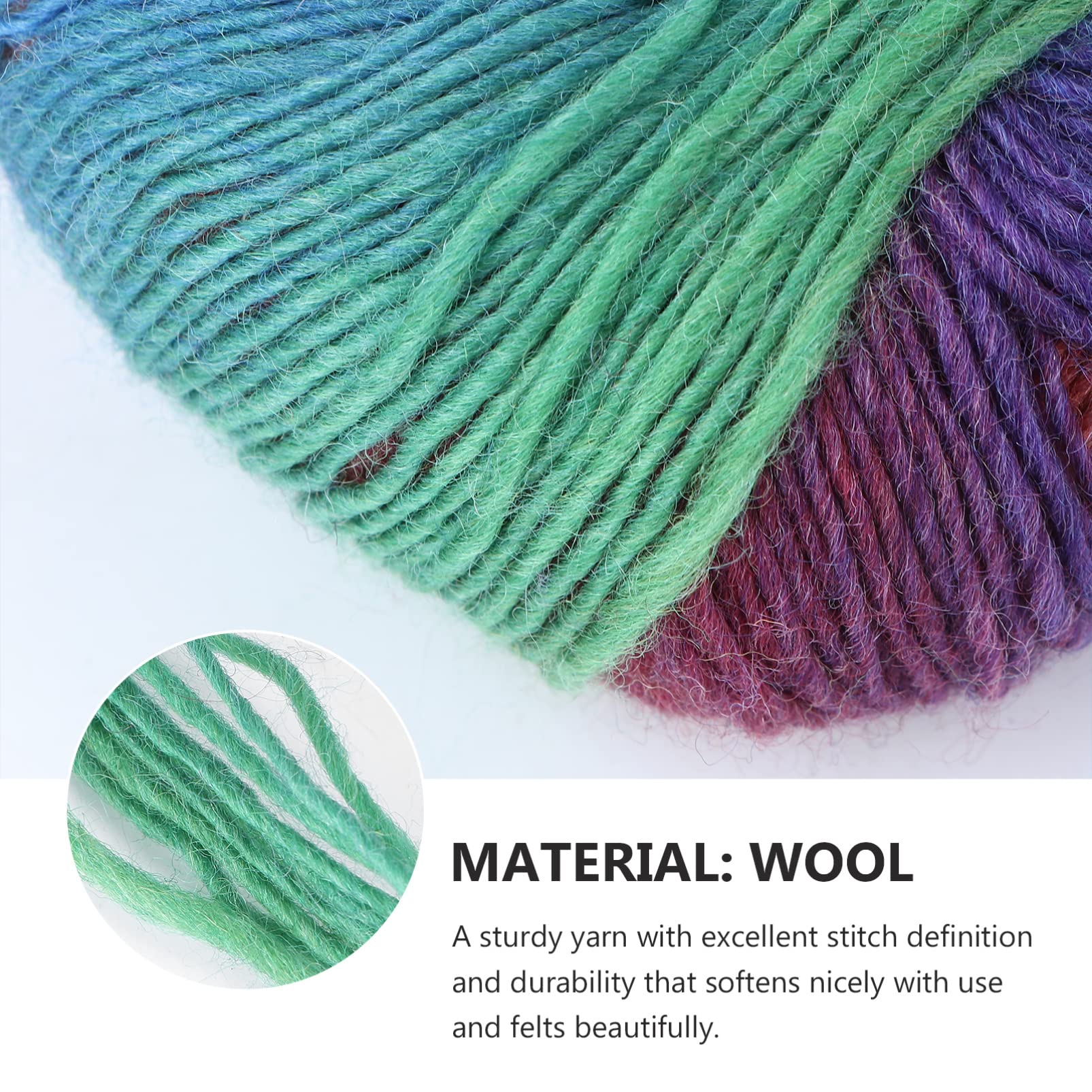 Ciieeo 6 Rollen selbststreifendes Häkelgarn Wollgarn Baumwolle Strickwolle Sockenwolle aus Baumwolle Wolle Regenbogengarn Regenbogen-Strickwolle Strickgarn Zubehör häkeln Pullover Linie