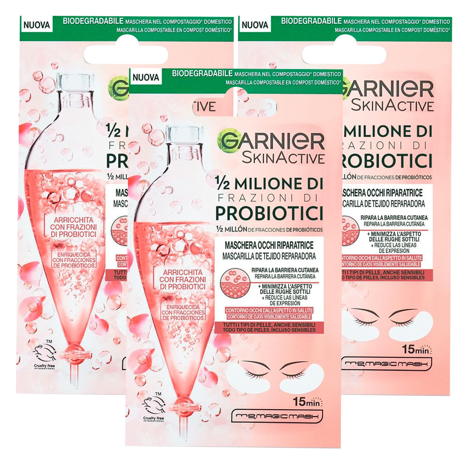 3x Garnier SkinActive Hydra Bomb Mascarilla Facial en Tela Hidratante y Matificante con Té Verde y Ácido Hialurónico — view 30