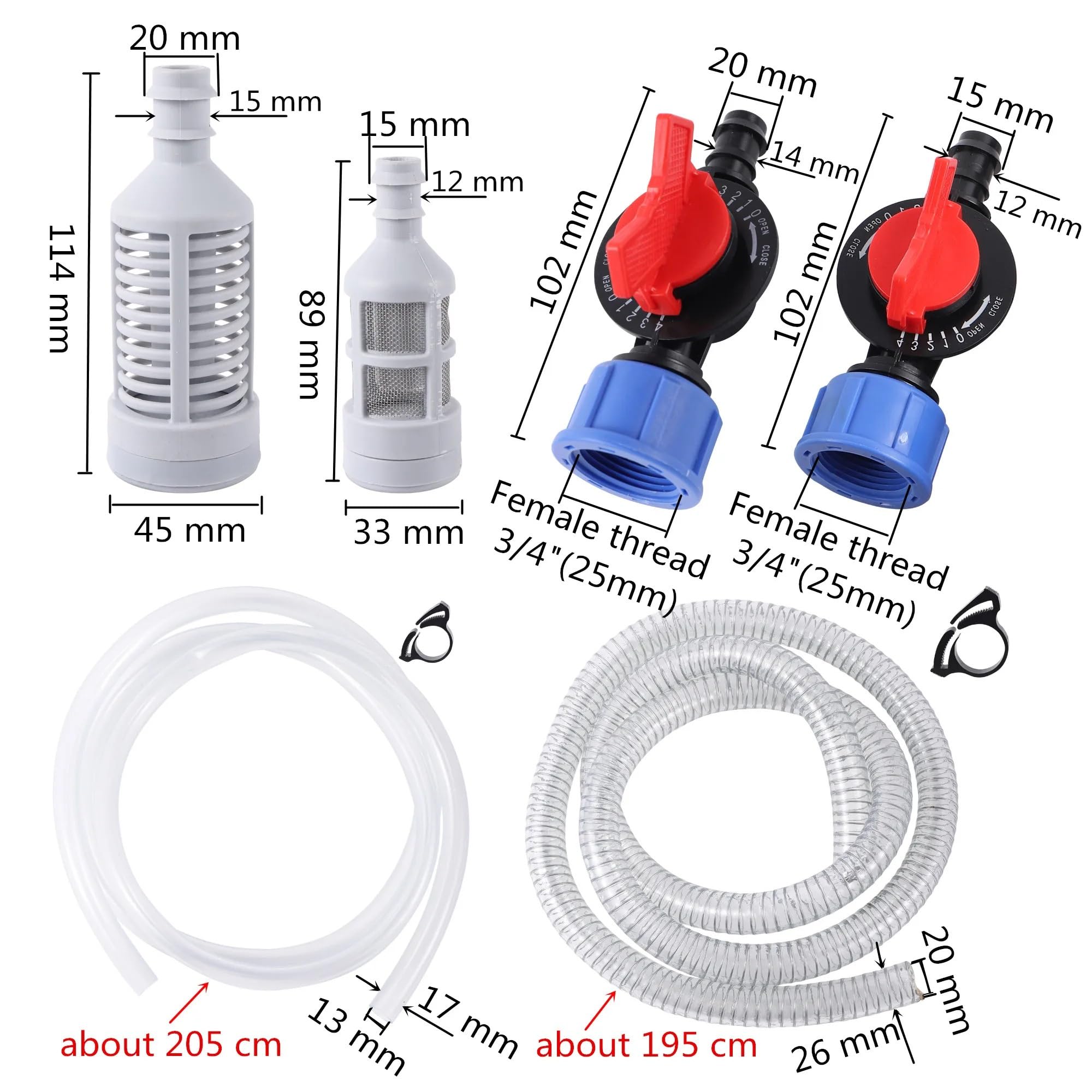 Iniettore di Fertilizzante Venturi con Filettatura Maschio da 1"/1,5"/2", Raccordo for irrigazione con irrigatore a Goccia(2 inch Kit)