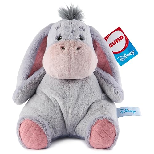 GUND Disney Winnie the Pooh Oh So Snuggly Eeyore 12.5-Inch Plush Ages 0+ | Quilted Accents Stimulate Tactile Sensory Learning During Early Pretend Play; Squishy, Newborn-Safe; Teaches Self-Soothing - Eeyore