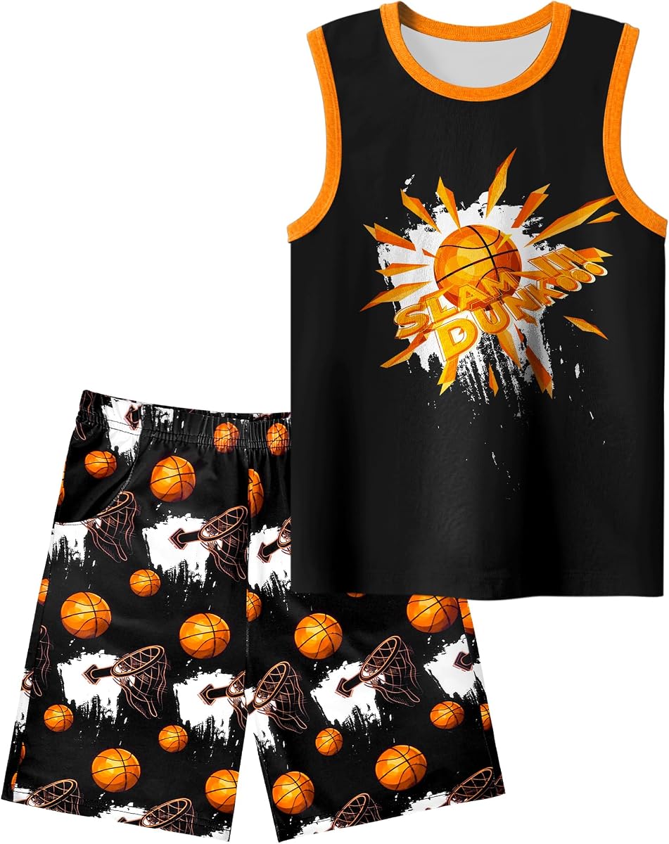 Pijamas para niños pequeños y grandes, pijamas de verano, camisetas sin mangas y pantalones cortos, conjunto de pijamas geniales, ropa de dormir para niños, tallas 8-12