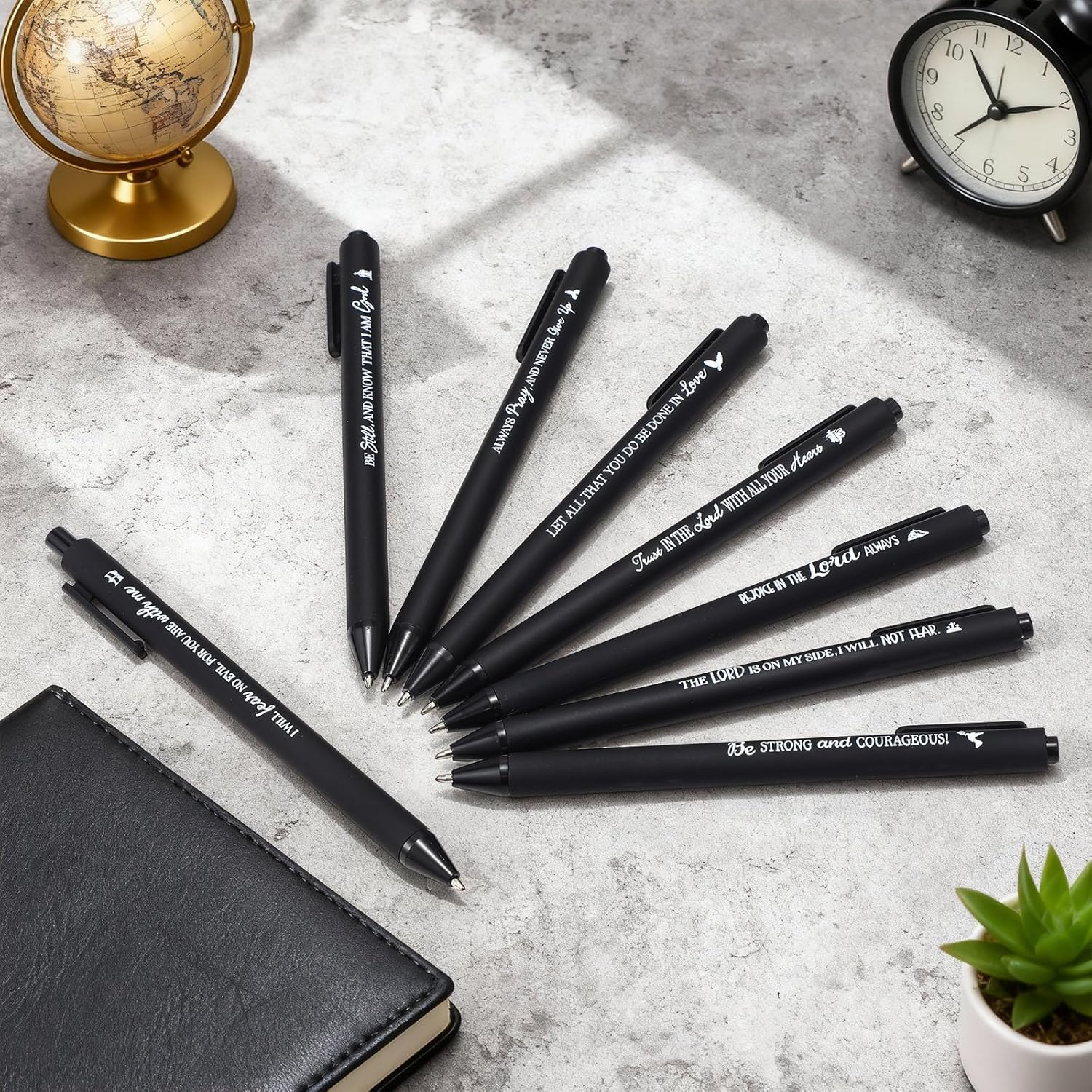 80 Pcs Bible Verse Pens Christian Ballpoint Pens Inspirational Quotes Writing Tool Small Retractable Tiny Black Ink Religious Gifts for Women Men Office School (Black) - Image 2