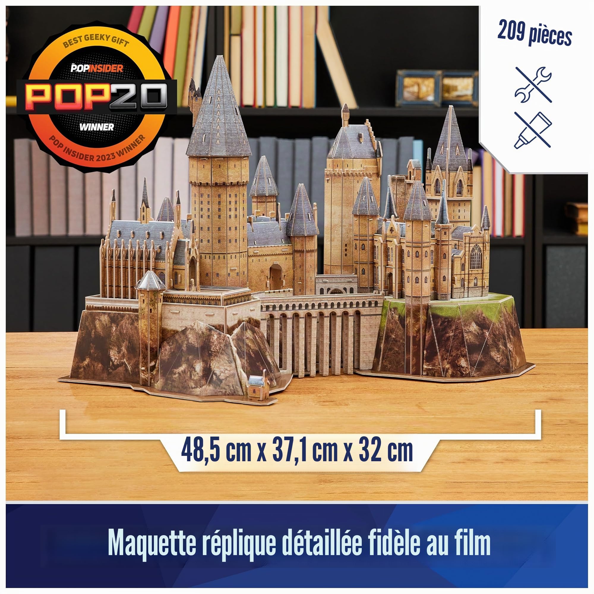 4D Puzzle Kit de Modélisme pour Puzzle 4D Harry Potter, Château de Poudlard de 209 pièces, Décoration de Table Harry Potter, Idée Cadeau, Puzzle de Construction pour Adultes et Garçons, 12+ Ans