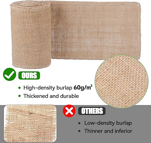 Vista 24 de ANPHSIN Envolturas de arpillera natural para árboles: rollos de arpillera de invierno de 7.8 x 9.8 pies, envoltura protectora para tronco de árbol