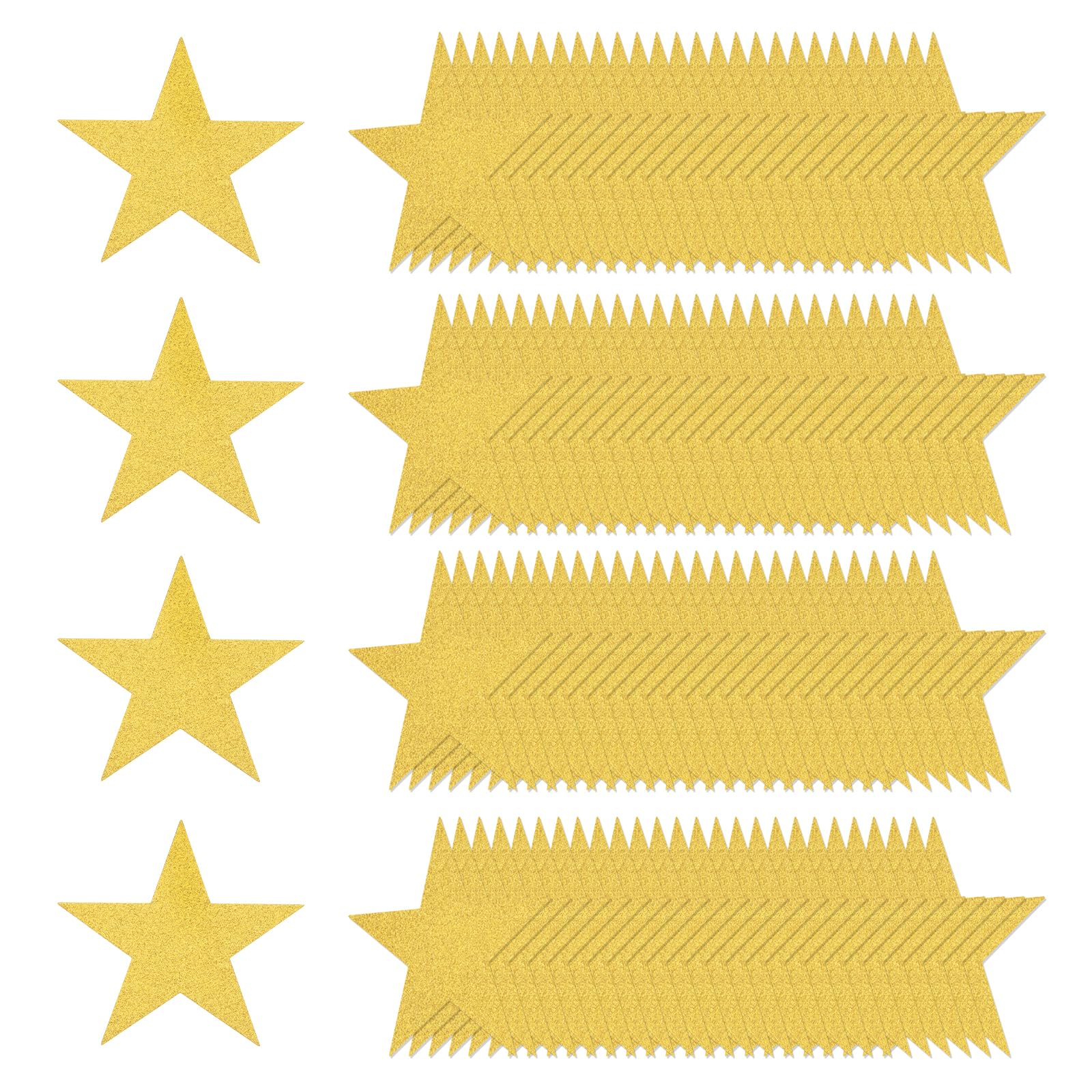 QUARKZMAN 120 Pezzi Stelle Lucenti Ritagliate, 6 Pollici Forma Stella Carta Lucente Doppia Faccia, Coriandoli Decorazioni Festa, Dorato