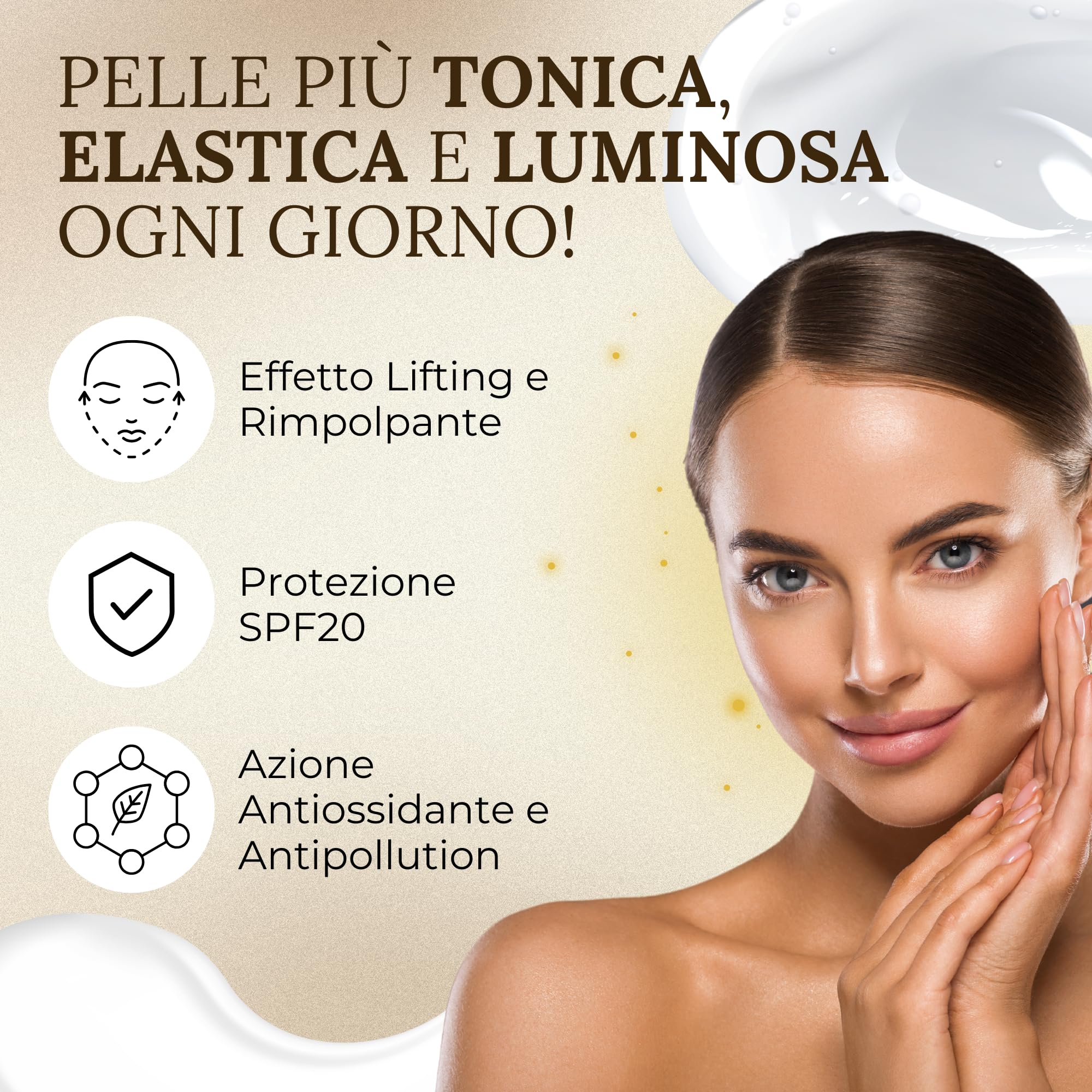 Crema Viso Antirughe Idratante con Effetto Lifting - Trattamento Giorno e Notte con Acido Ialuronico - Riduce Rughe e Segni del Tempo - Crema Anti-Età per Donna e Uomo - 50ml (Confezione da 2)