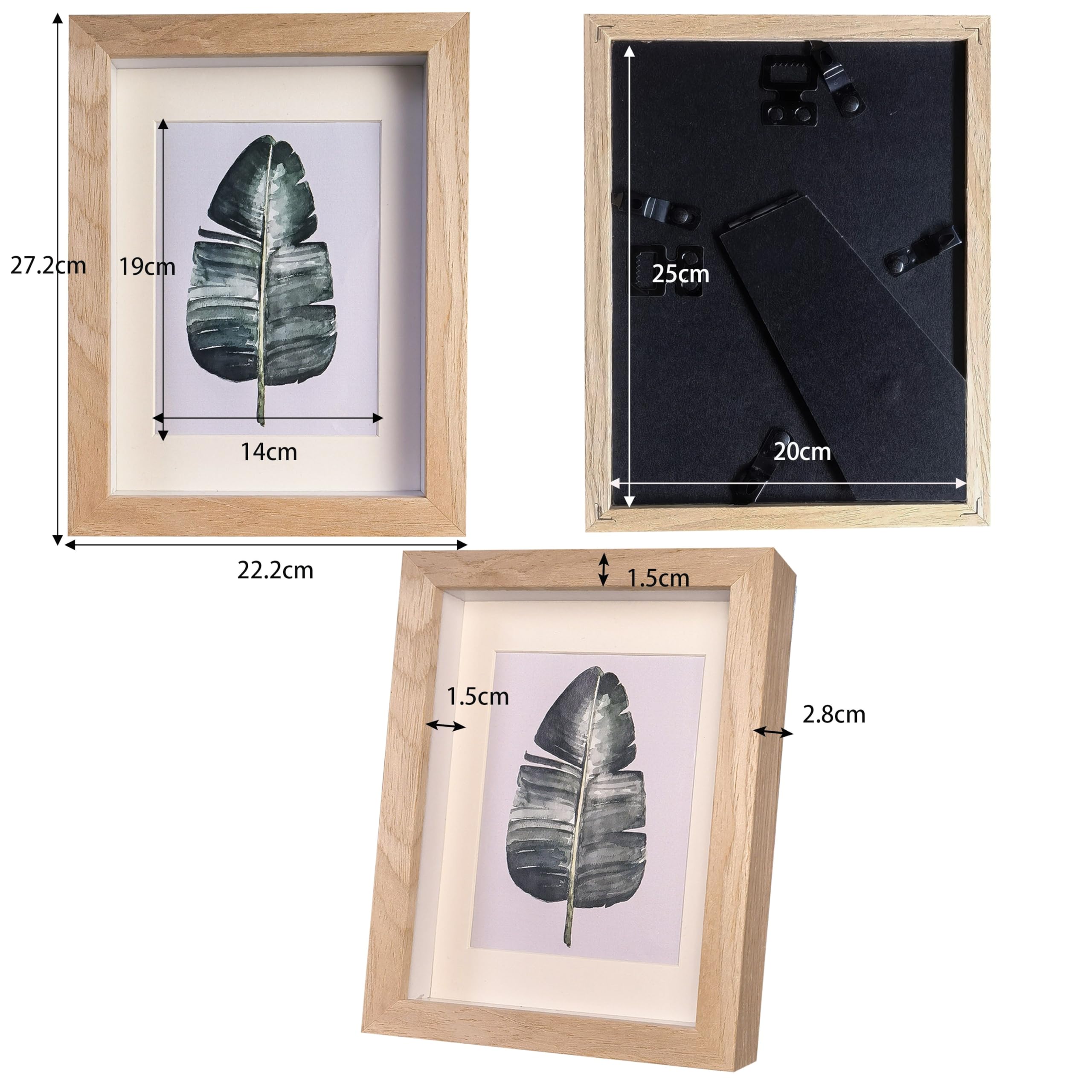 Houstimi Shadow Box Frame 8x10 Natural Wood Picture Frames 3D Deep Box 2 Pack Small Shadow Box Display Case Made of Solid Wood and Real Glass Internal Depth 0.6 inches for Wall Or Tabletop - Image 4