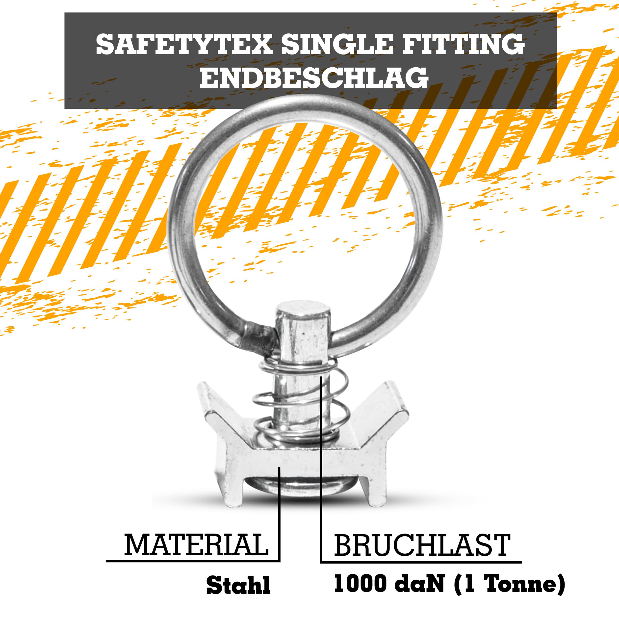 Safetytex Airlineschiene Set 4x1m Single Fitting Endkappen eckig | Starterset mit Zurrschienen Zubehör, 10 Fittings und 8 Kappen für sichere Ladungssicherung im Transportbereich
