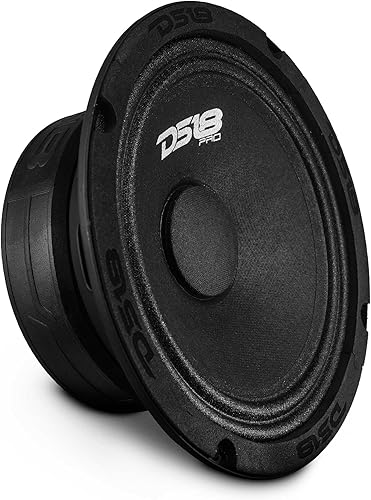 DS18 PRO-GM6.4 Altavoz - 6.5 pulgadas, rango medio, cesta de acero negro, 480 W máximo, 140 W RMS, 4 ohmios - Altavoces de puerta de audio de