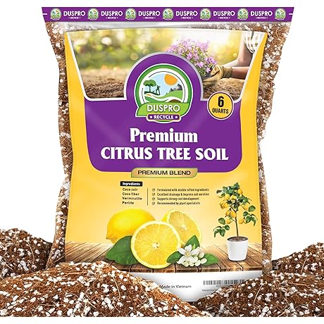 DUSPRO Citrus Tree Potting Soil Mix, Perfect for Lemons Oranges, Fruit Trees, Indoors & Outdoors