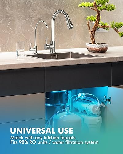 Miniatura 3 de VFAUOSIT - Grifo de agua potable para el fregadero de la cocina, de acero inoxidable, filtro de agua, ósmosis inversa o sistema de filtración, sin