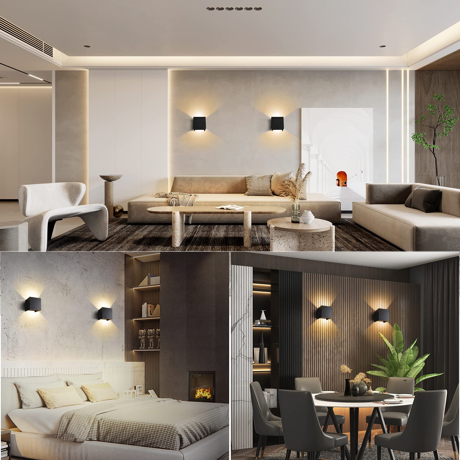 Lureshine 2 Stücke Wandlampe mit Austauschbarer G9 LED Lampe Warmweiß 3000K Aluminium LED Wandleuchte Innen|Aussen Einstellbarer Abstrahlwinkel Wandbeleuchtung für Schlafzimmer Badezimmer