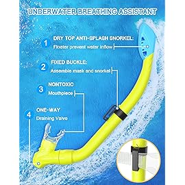 Gintenco Kids Snorkel Set, Diving Mask for Children as Unisex Kids Swimming Goggles, Anti-Fog Diving Mask and Dry Top Snorkel Combo Set for Junior and Youth