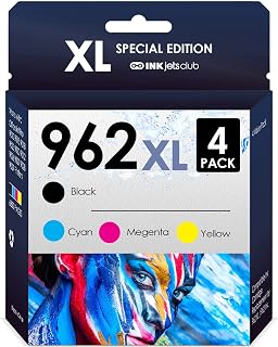 INKjetsclub Compatible Ink Cartridge Replacement for HP 962XL. Works with OfficeJet Pro 9016 9028 9029 9010 9015 9018 9025 9020 9012 9026 9027 Printers. 4 Pack (Black, Cyan, Magenta, Yellow)