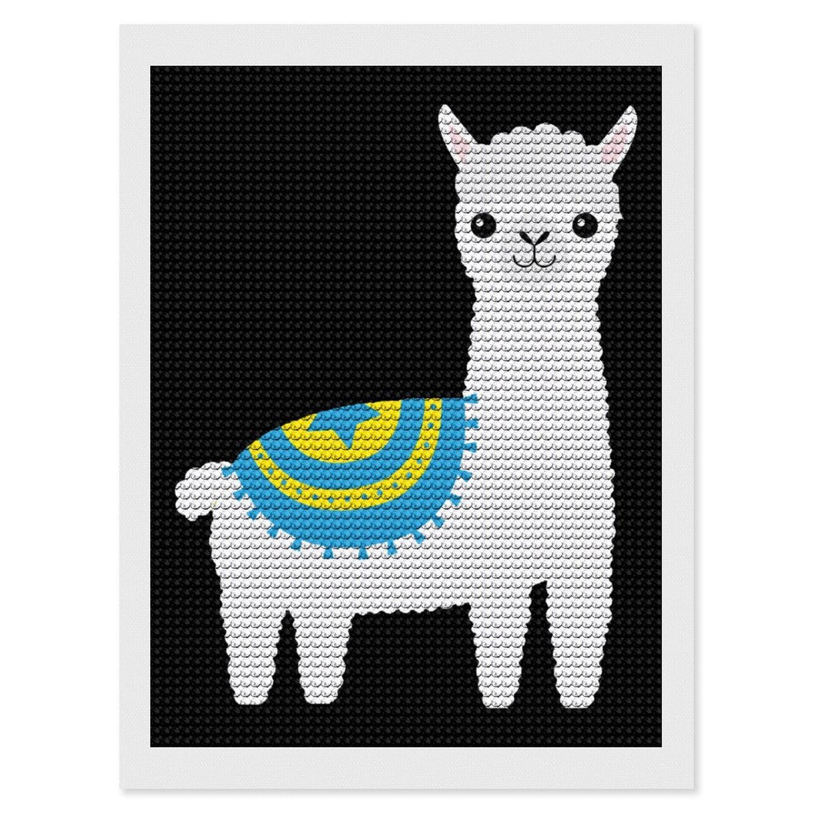 Nclqvjxzkhw Style Cute Animal Alpaca Diamond Art Painting For Adult Round Diamonds Pictures Arts Crafts Home Wall Decor 12"X16"