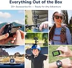 AKASO EK7000 4K30FPS 20MP WiFi Action Camera with EIS Ultra HD 131FT Waterproof Underwater Camera Remote Control 4X Zoom Support External Microphone Black