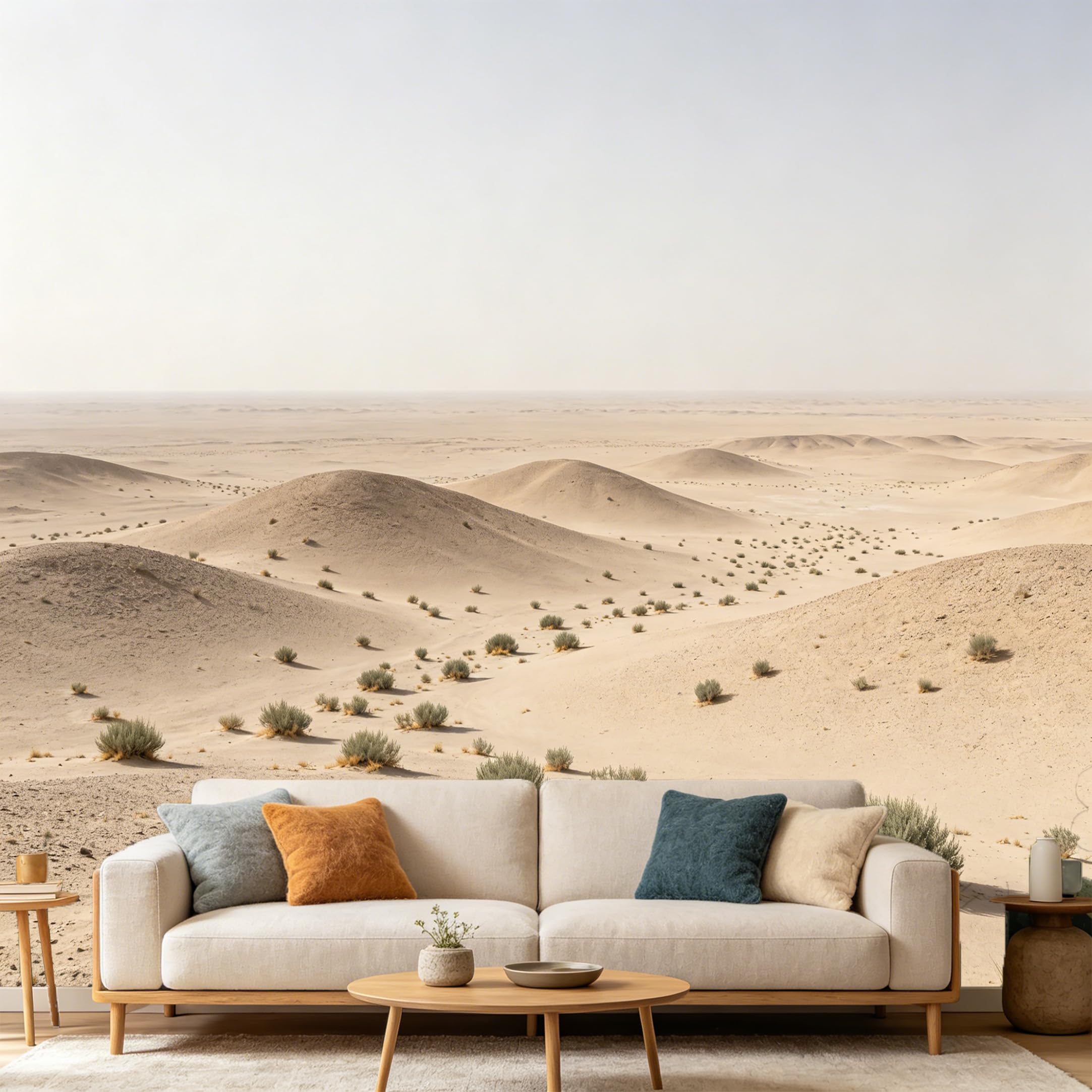 Custom Size Wall Mural Minimalist Desert Landscape Sand Dunes Nature Scenery SelfAdhesive Art Prints wall Fabric (No PVC) Removable Wallpaper Home Bedroom Decor
