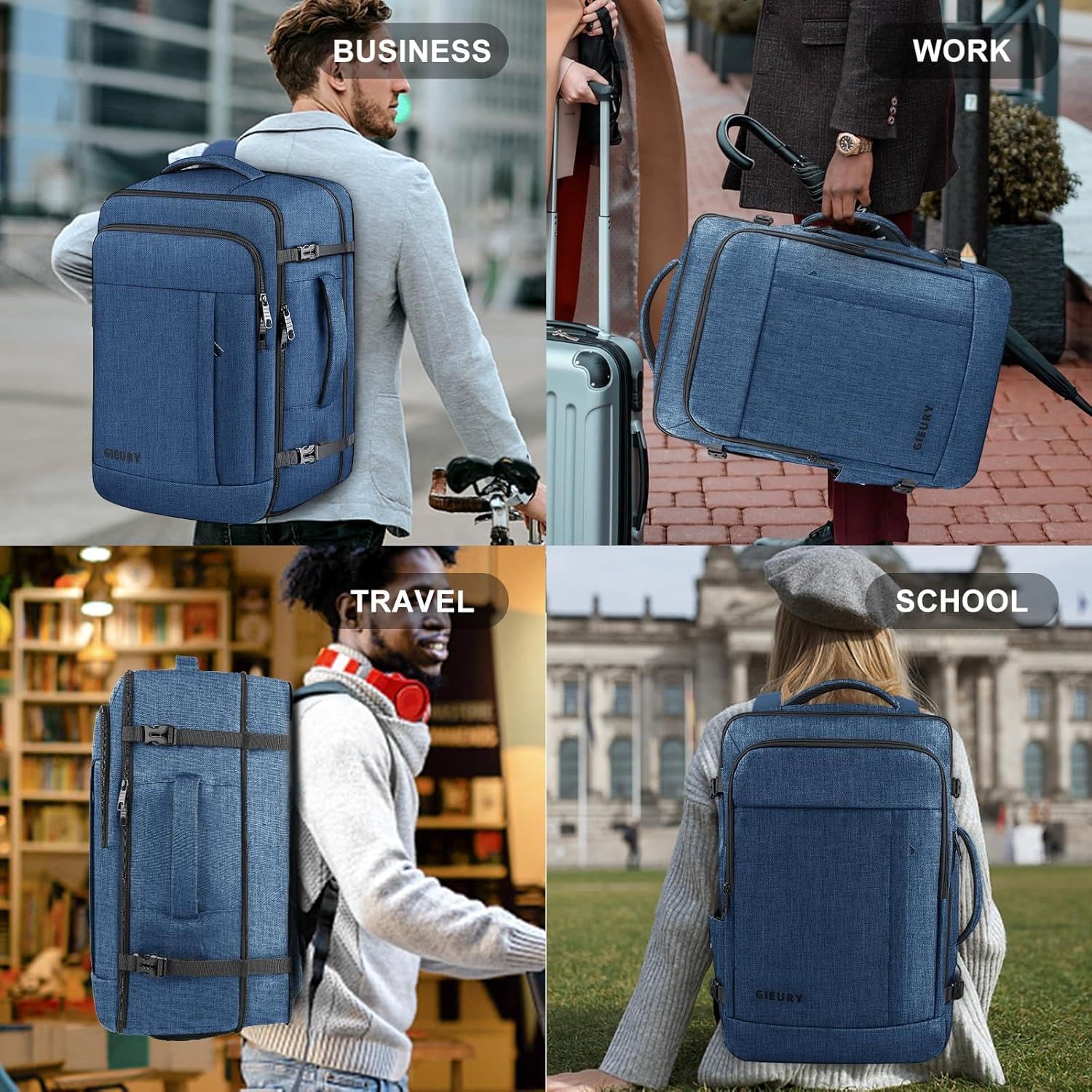 55L Extra Large Travel Backpack for Men & Women, 60L Expandable Big Capacity For Airplanes, Travel Gifts for Men Women, Carry On Backpack Fits 18.4 Inch Laptop, Luggage Suitcase Daypack Bag