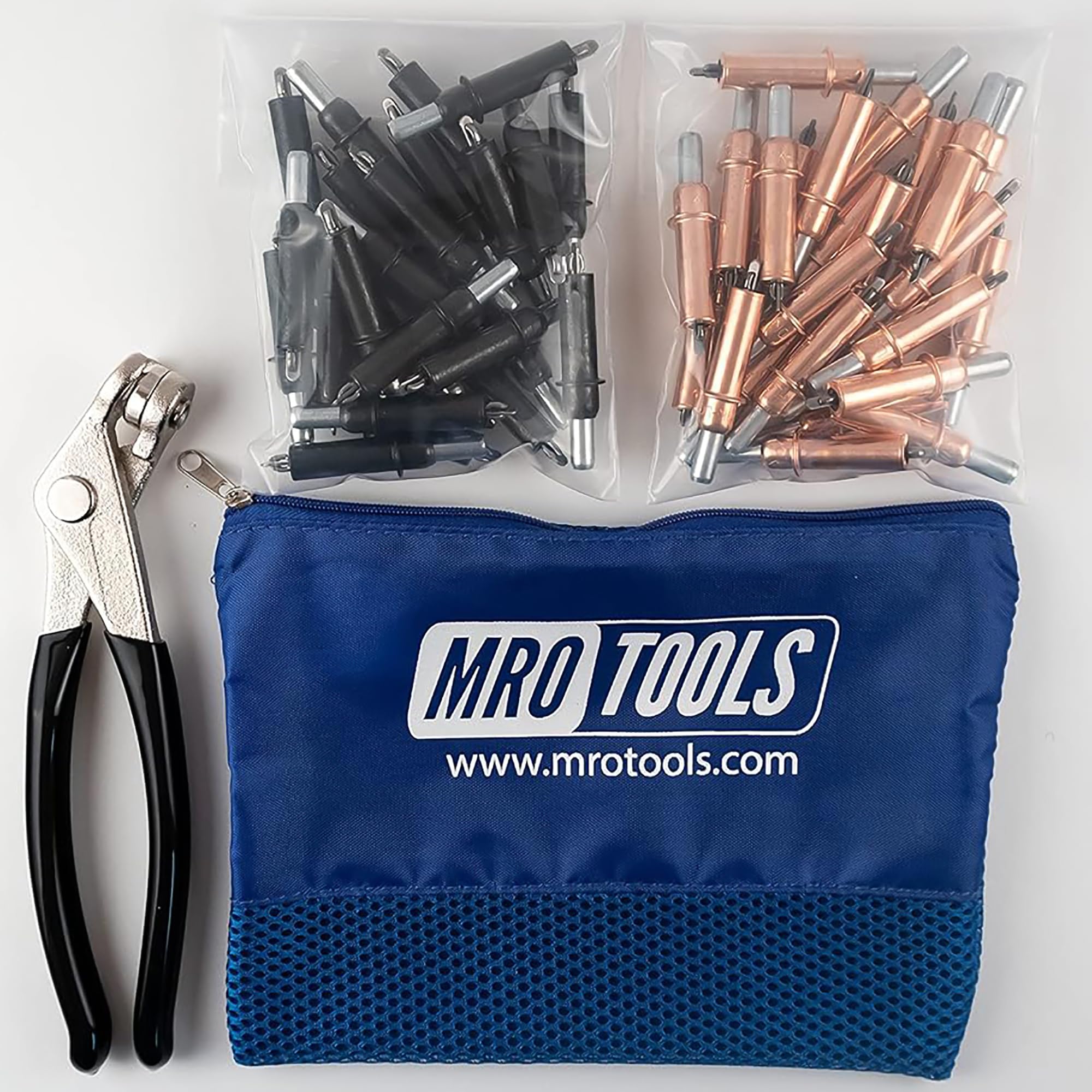 25 1/8 & 25 5/32 Zephyr Kwik-Lok Cleco Fasteners + Cleco Pliers w/Carry Bag (KZ4S50-2)