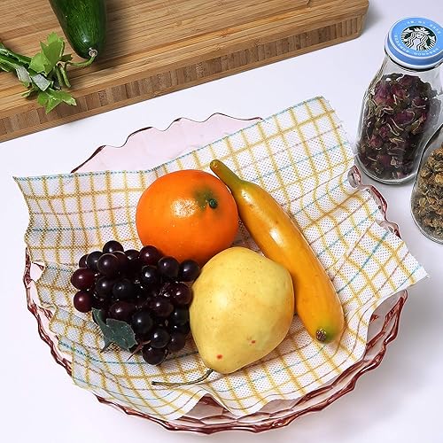 Miniatura 5 de Toallitas de limpieza reutilizables resistentes, paño de cocina moderno a cuadros de 10 x 10 pulgadas, 40 unidades por rollo, secado rápido, menos