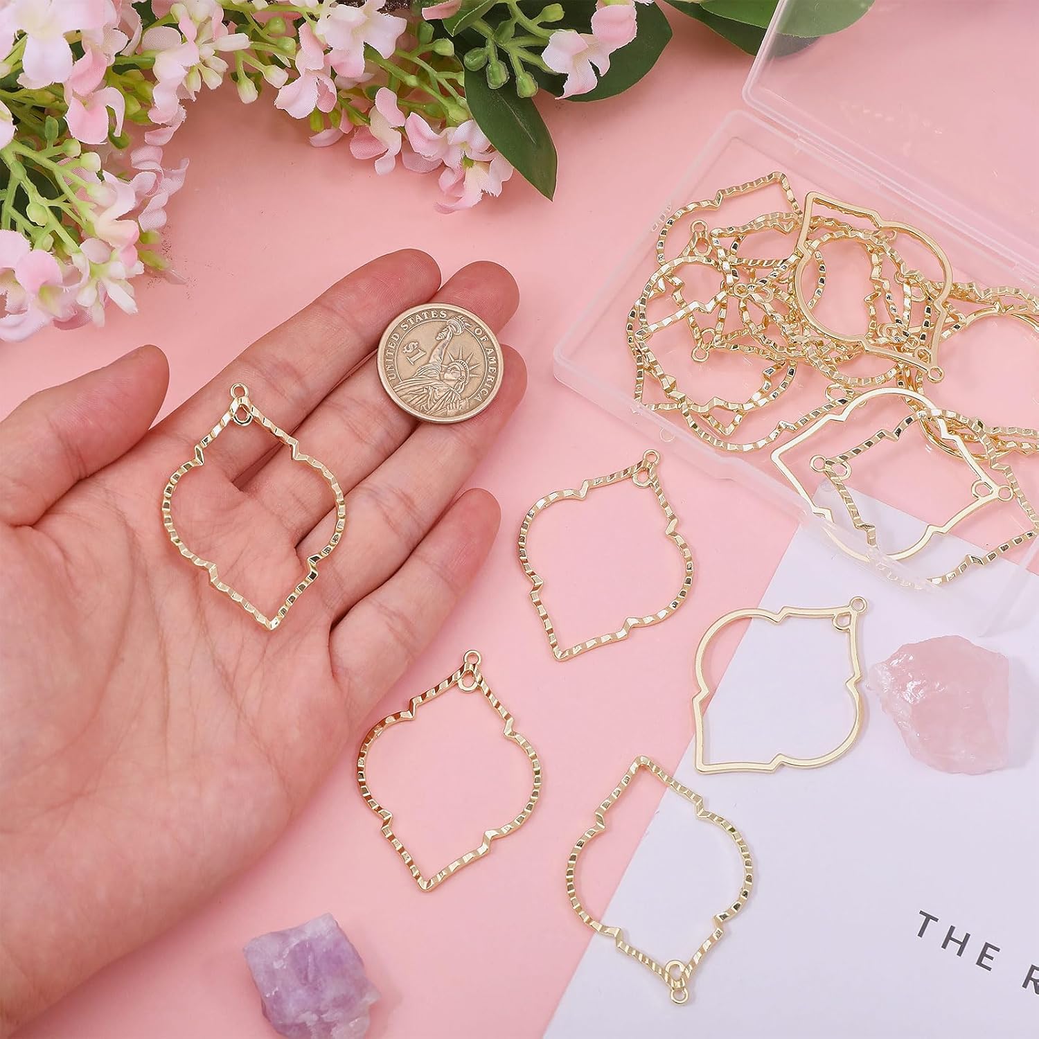 CHGCRAFT 20 Pcs Open Back Bezel Pendants Hollow Irregular Pendant for Resin Alloy Frame Charms Blank Hollow Pendant for Earrings Bracelets Necklaces Jewelry Making - Image 3