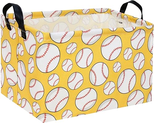 Cesta rectangular de béisbol, cesta de regalo de Pascua, cesta de almacenamiento vacía para niños, cesta de almacenamiento de juguetes de béisbol