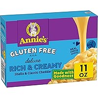 Vista 9 de Annie's Deluxe Gluten Free Shells and Classic Cheddar, Pasta and Cheese Sauce, Made with Real Cheese, 11 oz (Pack of 12)