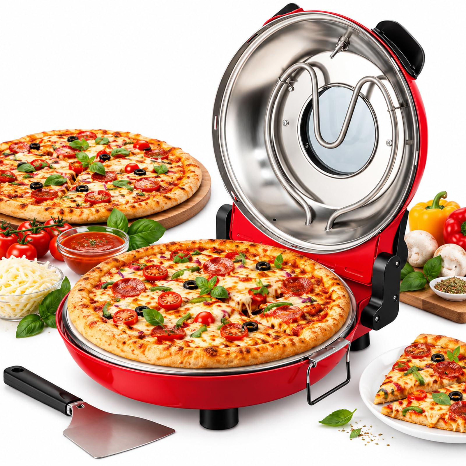 Elektryczny piec do pizzy z regulacją temperatury
