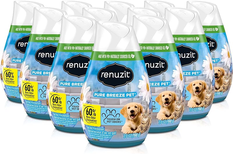 Ambientador en gel Renuzit, Pure Breeze, paquete de 3, 4 unidades, 12 ambientadores en total