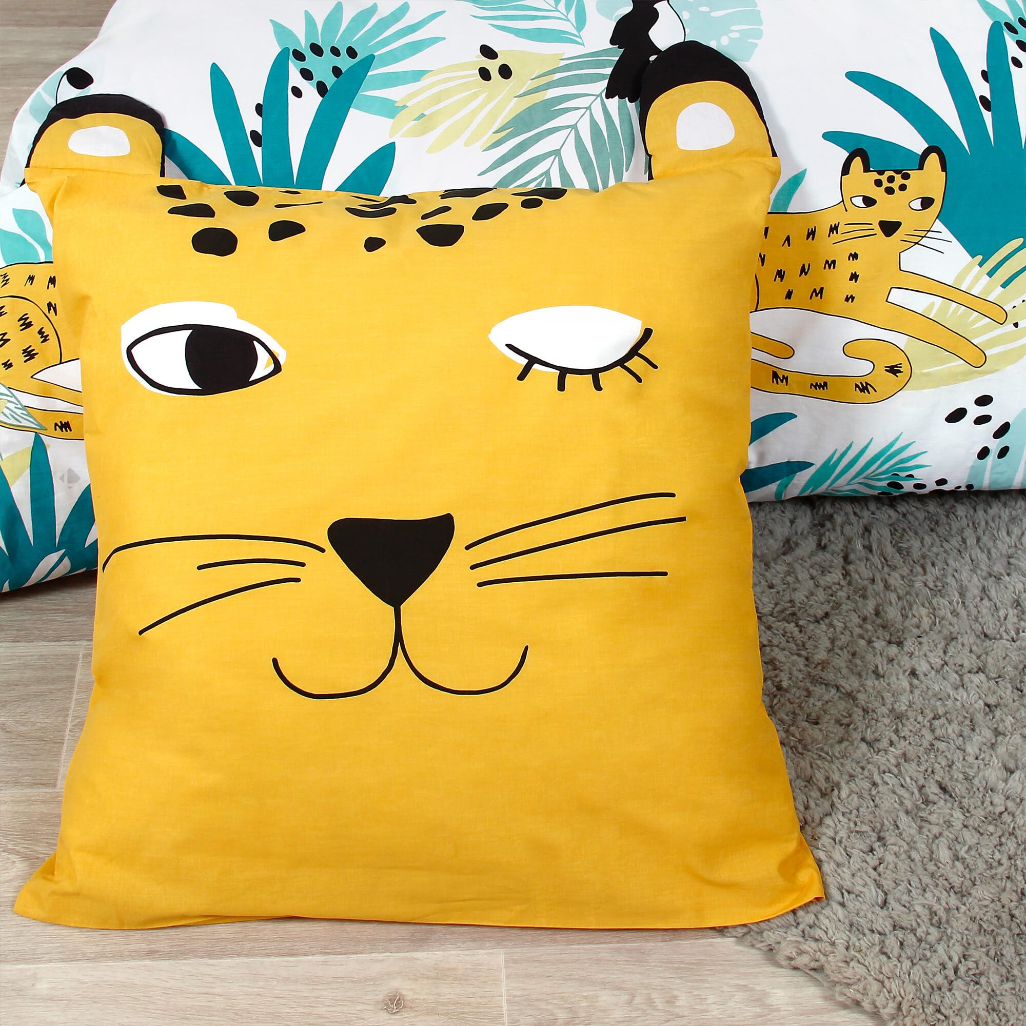 Juego de cama de 140 x 200 cm, Ropa Cama 100% algodón ecológico palacio verde 2 piezas.