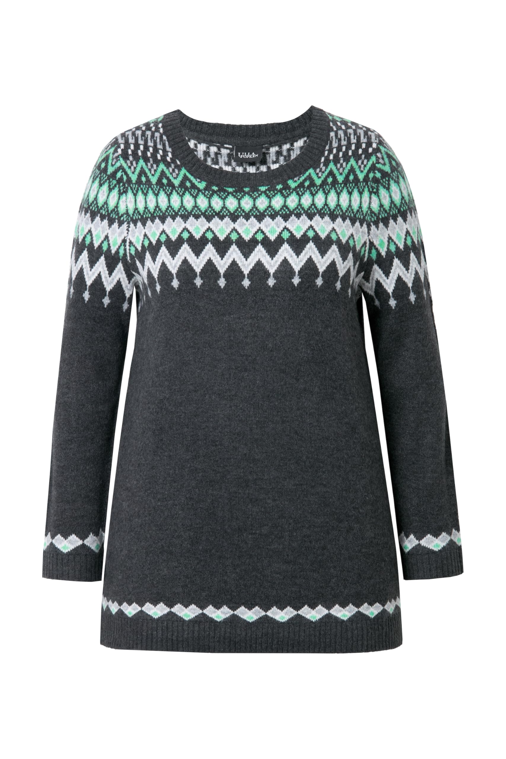 Ulla Popken Norweger-Pullover, Rundhals, Langarm, Weicher Strick Donna