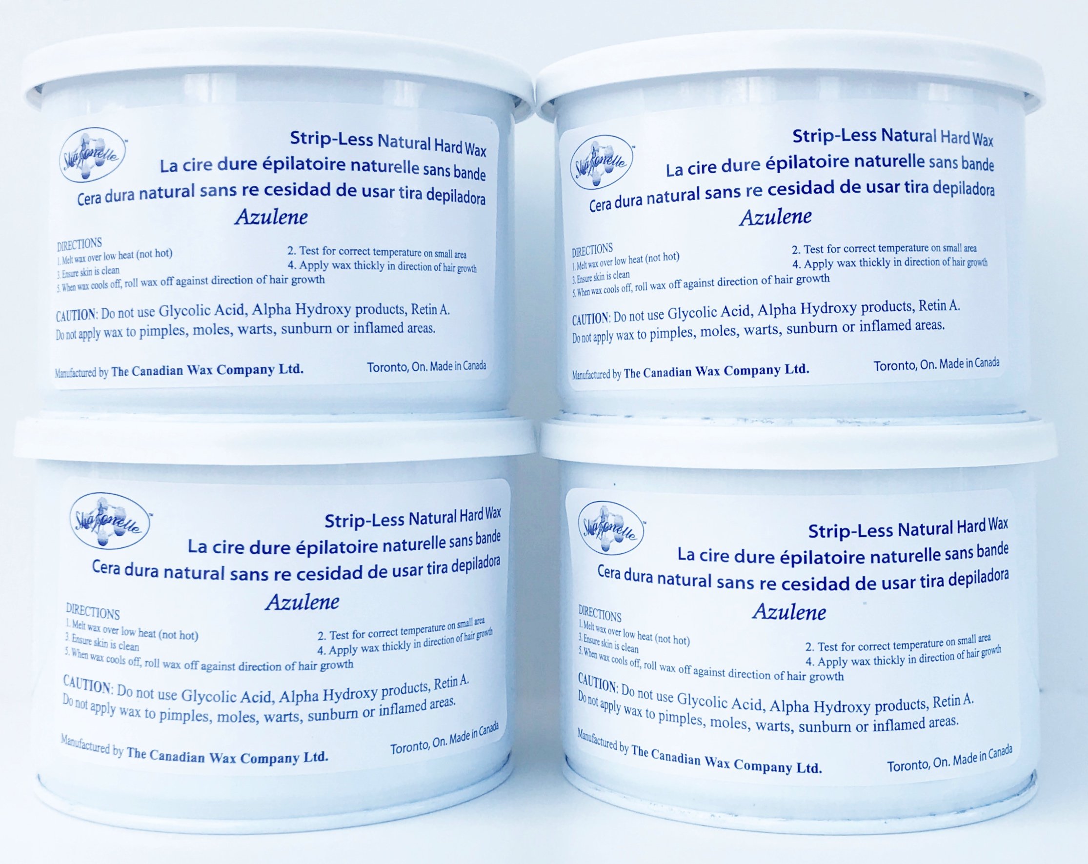 Sharonelle Natural Hard Azulene Wax in 14 oz. - 4 cans