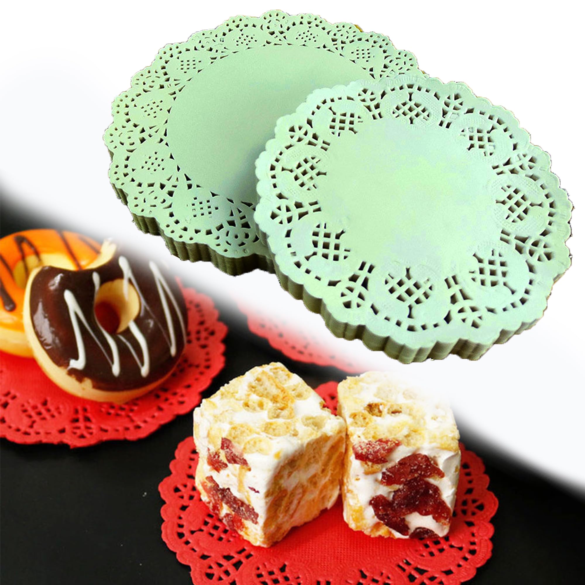 Set 150 Tovagliette Di Carta Rotonde In Pizzo Bianco - Per Torte, Dessert E Eventi - Diametro 11.5cm - Foto 7