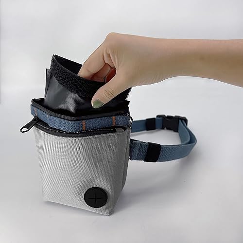 Miniatura 2 de Bolsa de golosinas para perros con clicker de entrenamiento de mascotas, kit de bolsa de entrenamiento para perros, cierre magnético, entrenamiento