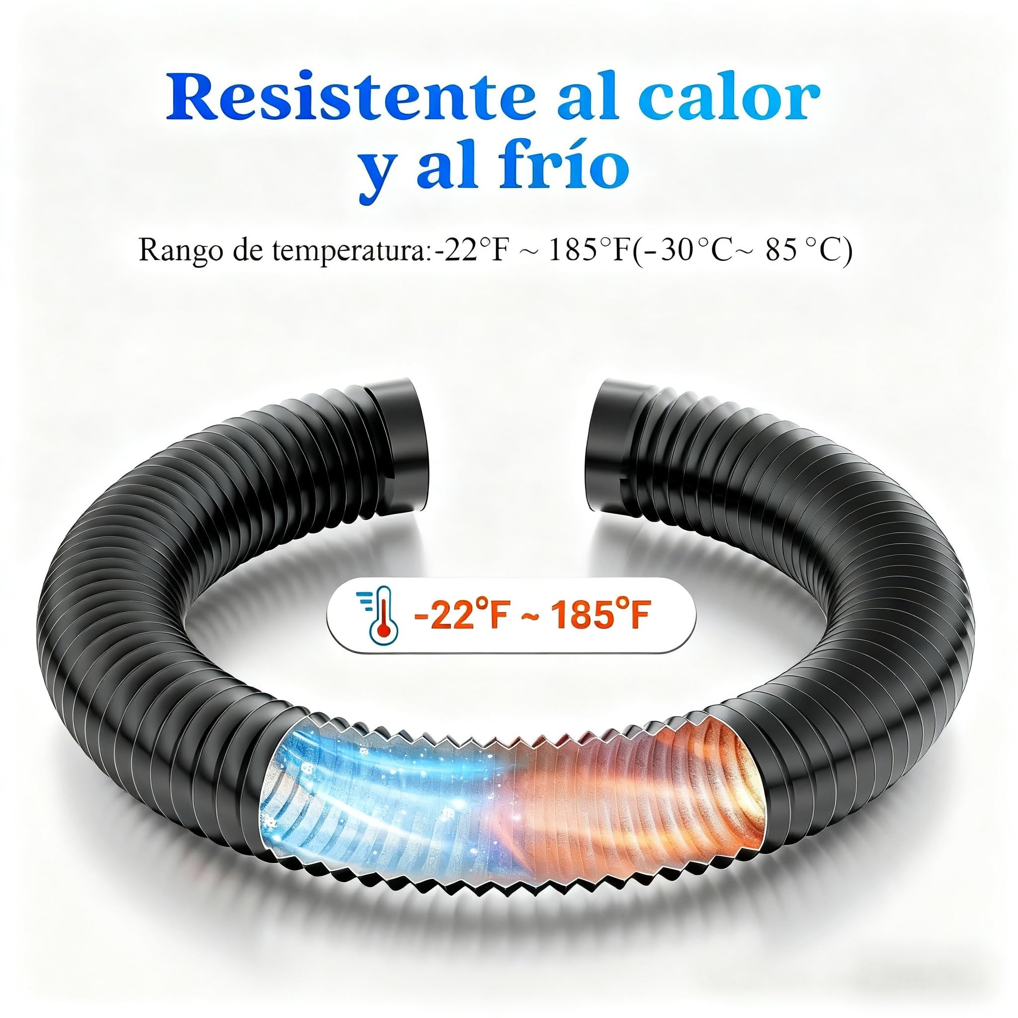 Tubo Ventilación 150mm 5m Negro, Tubo Flexible Aluminio 5 Capas, Silencioso y Resistente al Calor, con Abrazaderas, para Aire Acondicionado Portátil, Cocina, Extractor y Ventilación