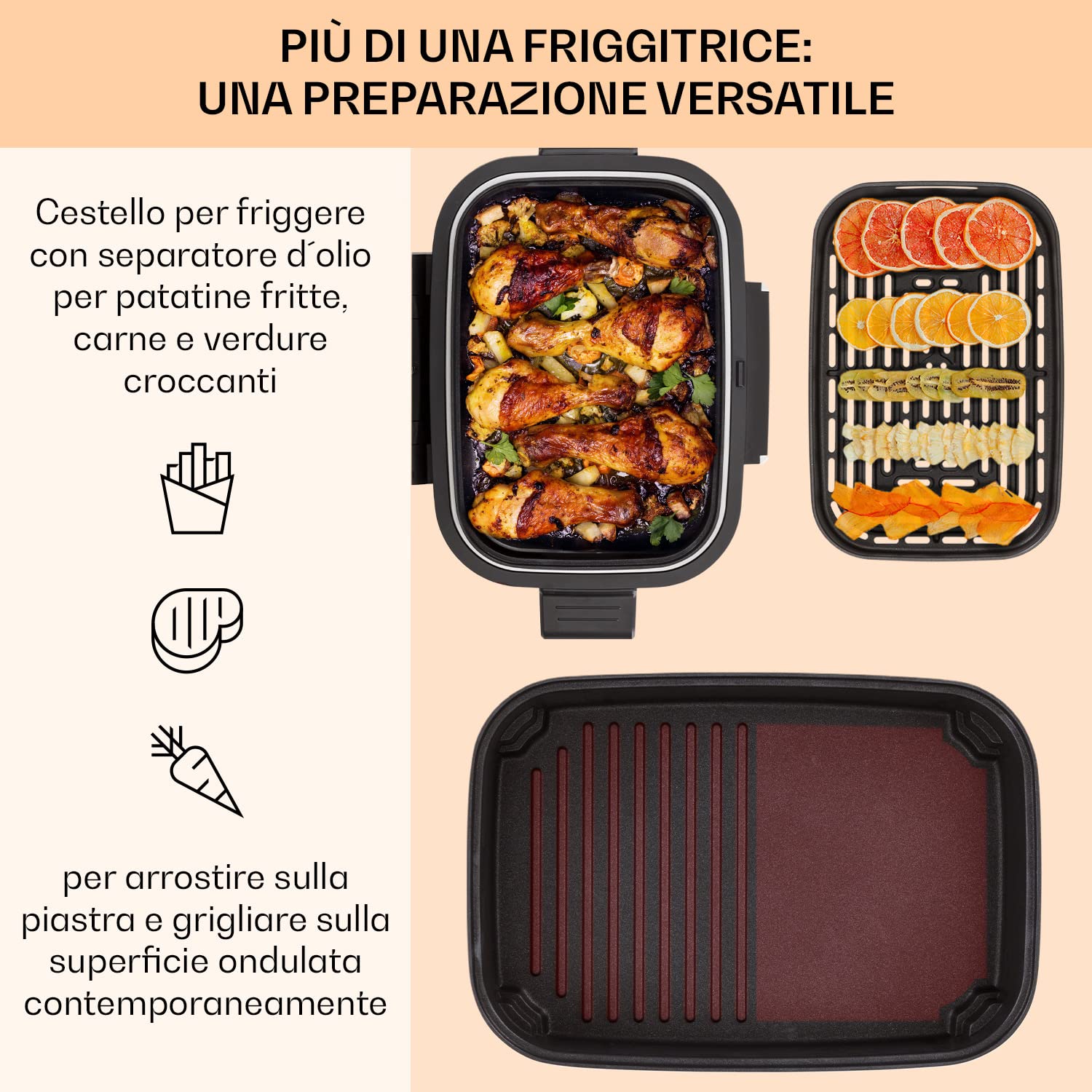 Instant Vortex Plus Friggitrice Ad Aria 13L Con Girarrosto – 9 Programmi, 1700W, Doppia Ventola
