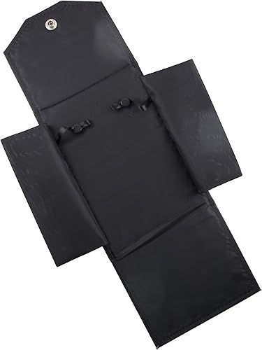 Miniatura 2 de Isaac Kieran Collar de cuero sintético negro para joyería de viaje estuche para collar negro 67 x 55 pulgadas