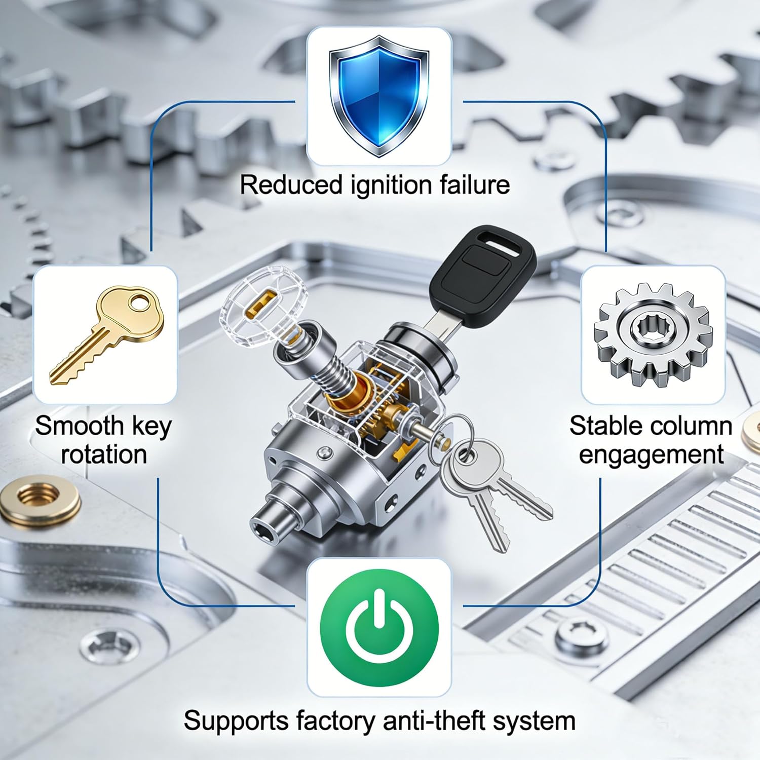 989-019 Ignition Switch Lock Cylinder Compatible with Mazda Tribute 2.3L 2011-2008 Ford Escape 2.5/Focus 2.0L Mercury Mariner 2008 Ignition Lock Housing with Keys Replace# 9L8Z3511A W302562S300