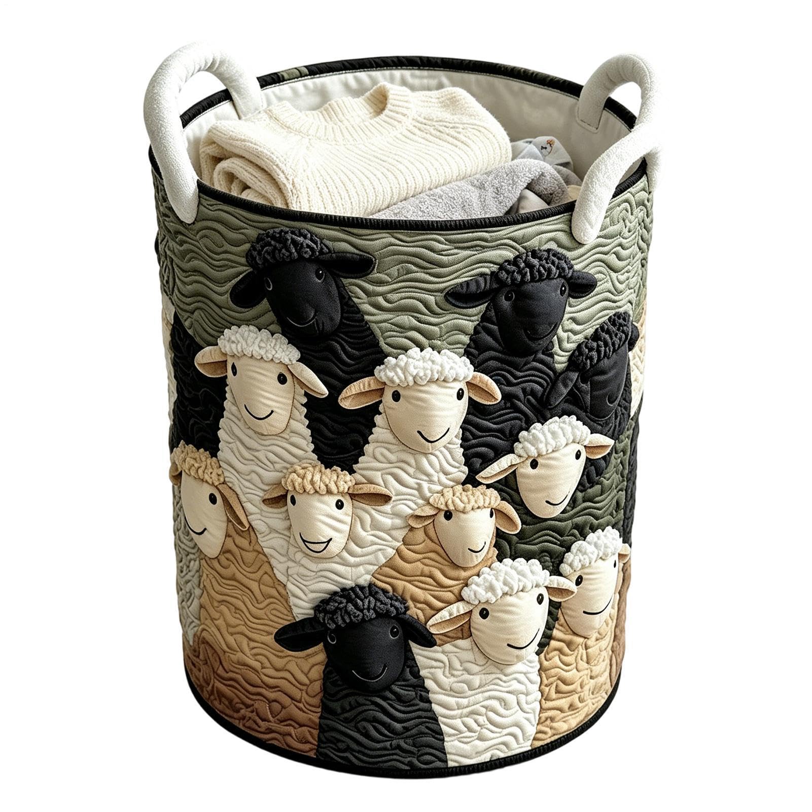 Cesto portabucato trapuntato con maniglie Contenitore per Panni Sporchi a | Cesto Organizzatore per Abbigliamento Per carini proprietari di casa e affittuari, camera bambini, came