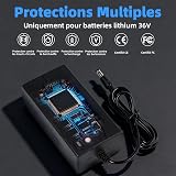 Chargeur Trottinette Électrique 42V 2A Universel (5 Connecteurs) – Alimentation pour Batterie Lithium 36V – Compatible avec Xiaomi, Ninebot Segway, Wispeed, Hoverboard et Vélo Électrique - 5