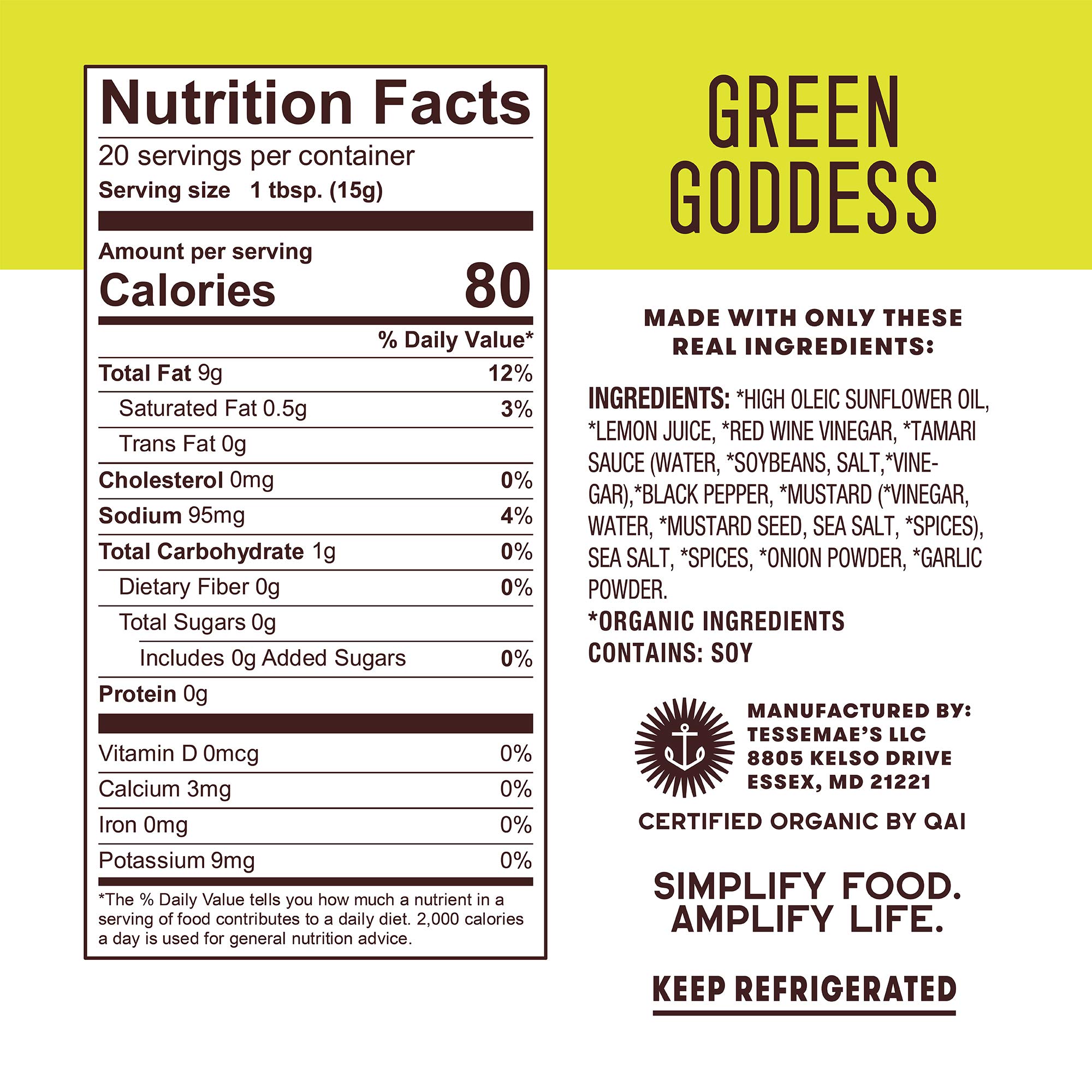 Amazon.com: Tessemae's Organic Green Goddess Dressing and Marinade, Whole30 Certified, Keto Friendly, USDA Organic, 10 fl oz. bottles (4-Pack) : Home & Kitchen Amazon.com: Tessemae's Organic Green Goddess Dressing and Marinade, Whole30 Certified, Keto Friendly, USDA Organic, 10 fl oz. bottles (4-Pack) : Home & Kitchen