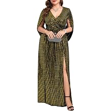 ZOMVA Plus Size Sequin Formal Dress Maxi Sparkly Glitter Cape Sleeve Prom Evening Gown Gala Dress