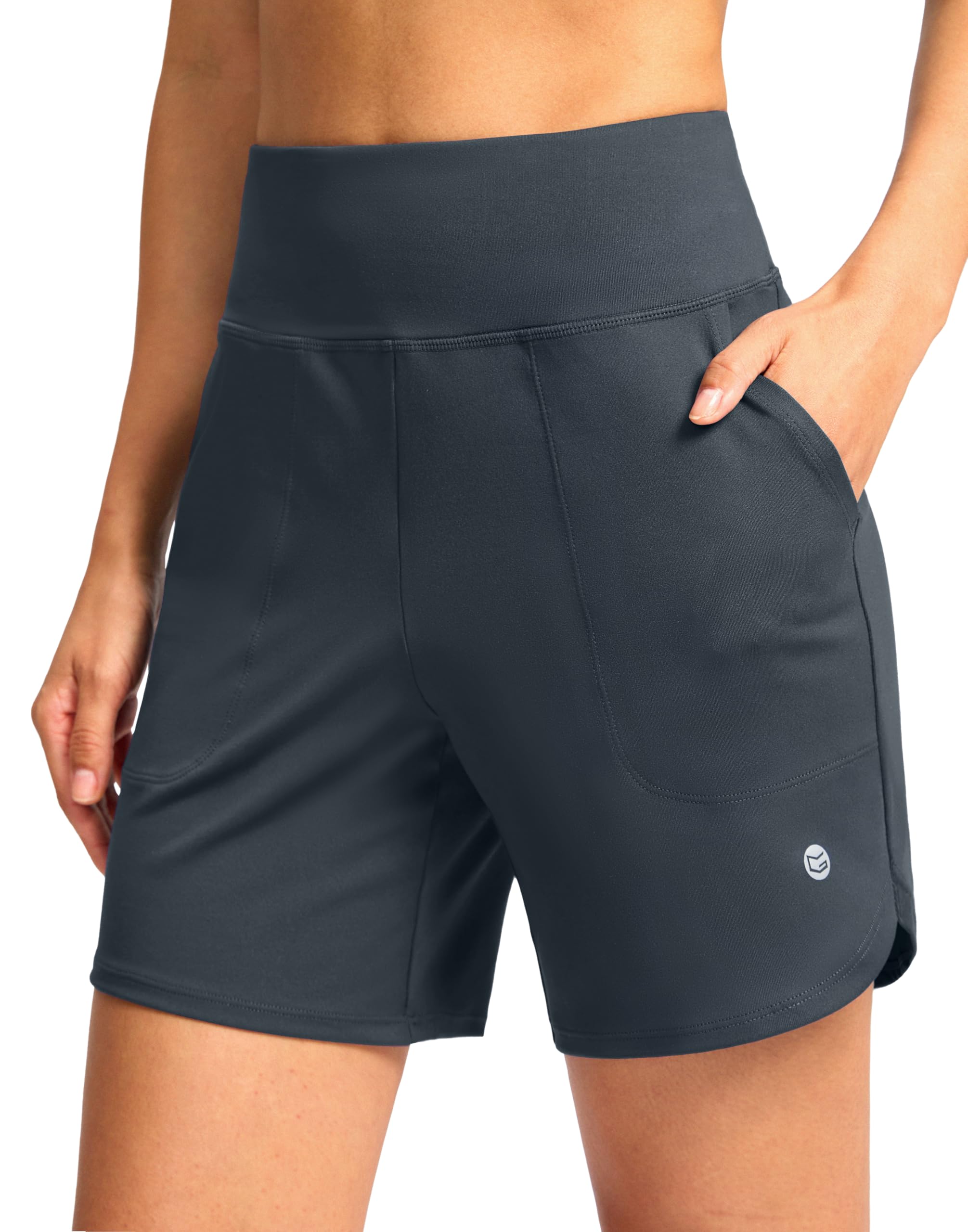 G Gradual Women's Athletic Shorts 6" High Waisted Casual Shorts for Women