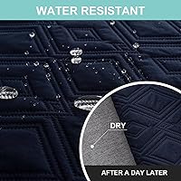 Vista 2 de Genina Fundas de Sofá Seccional para Perros Fundas de Sofá en Forma de L Funda de Chaise Lounge Funda de Sofá Reversible Protector de Muebles Azul