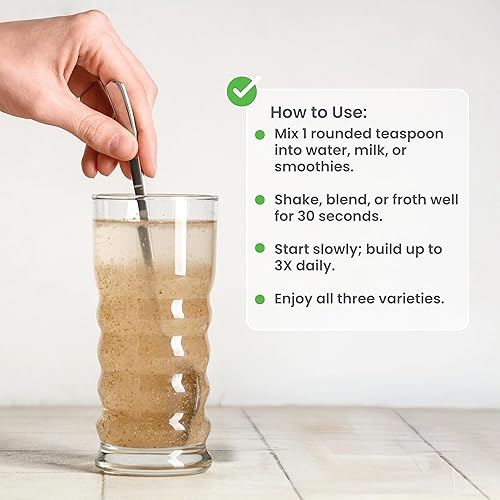 Miniatura 6 de nbpure Mezcla diaria de fibra en polvo para la salud digestiva, apoyo del colesterol, control saludable del peso, con fibra prebiótica, insoluble,